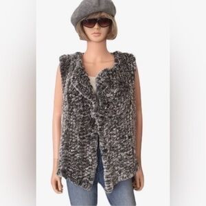 Nanette Lepore Gray Faux Fur Winter Vest size medium